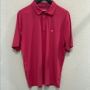 Tommy Bahama Men's Red Polo Performance Shirt large